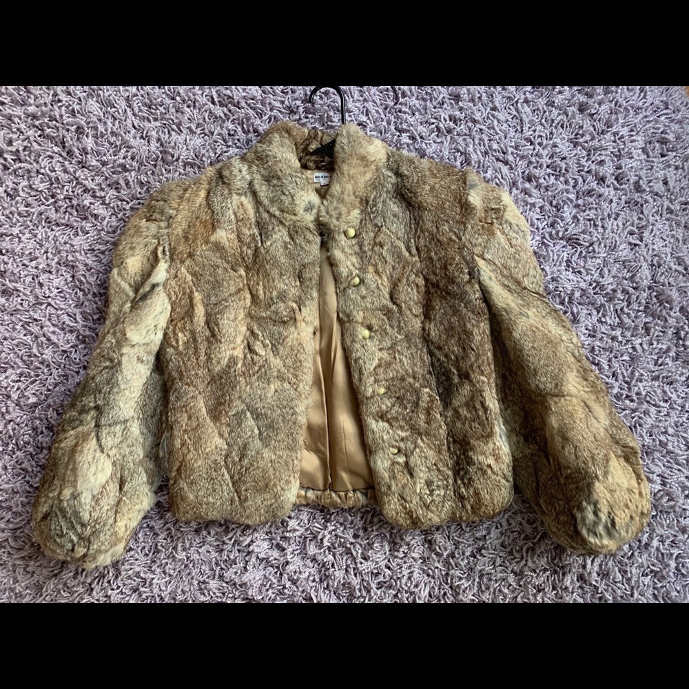 Vintage dyed Rabbit Fur Jacket